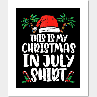 This Is My Christmas In July Santa Hat Summer Beach Vacation Posters and Art